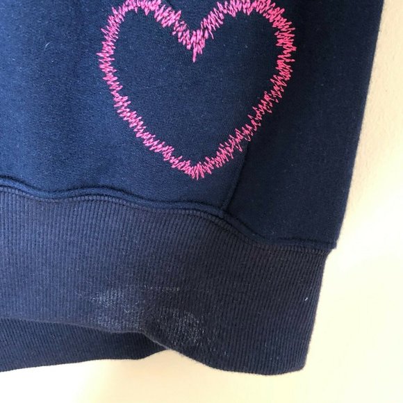 Sundry Anthropologie Size XS 0 Heart Patch Hoodie Pullover in Blue Sweatshirt - Picture 8 of 11